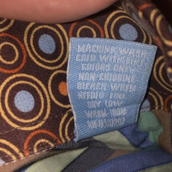 SK2 Men’s Colorful Striped Button Up Shirt Size 4 Cotton Blue Green Large - Picture 4 of 11